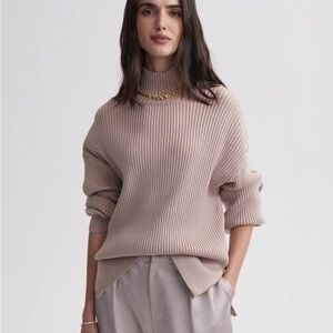 Varley Mayfair Mock Neck Sweater Cement Tan